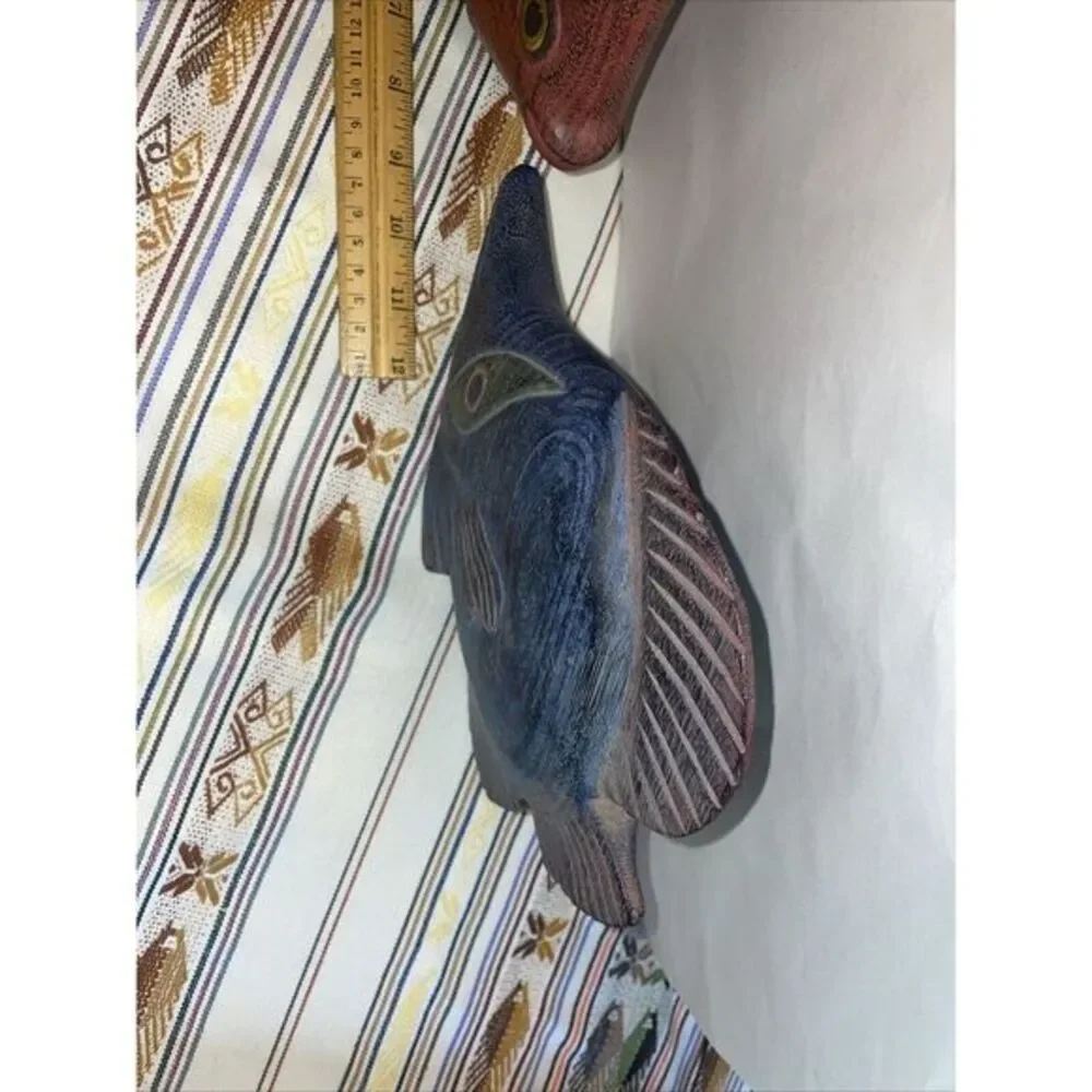 Pair Of Wood Carved Saltwater‎ Fish